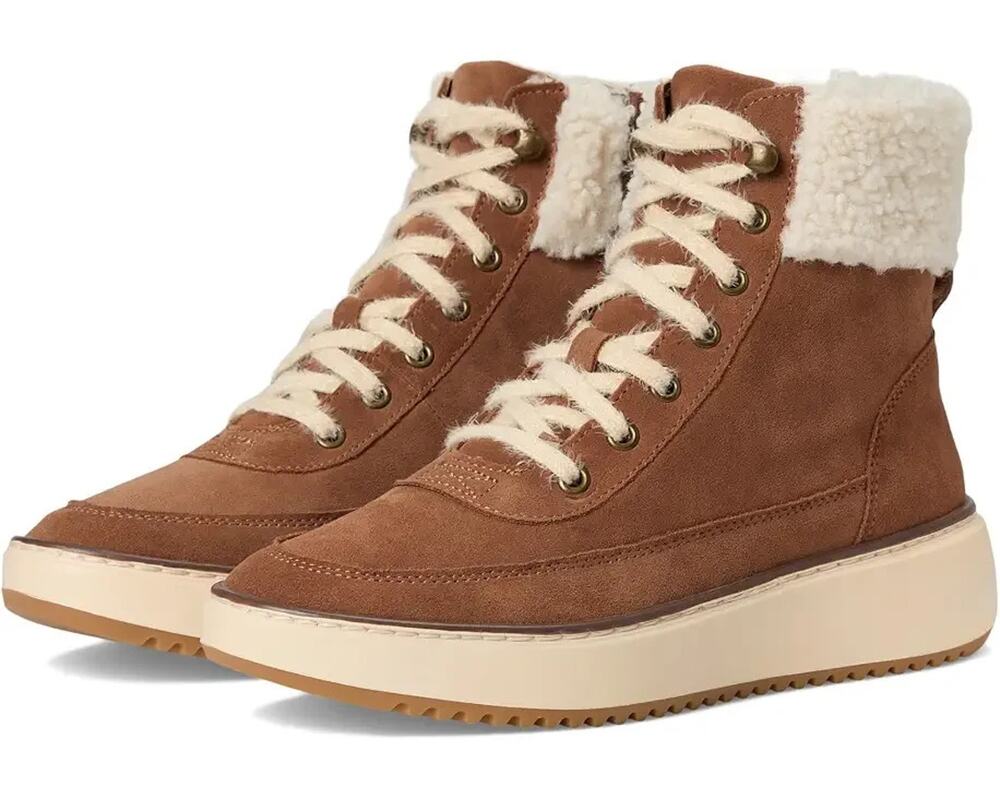 Vionic Women's Olympia Lace up Boot with Arch Support in Hazelnut Suede,